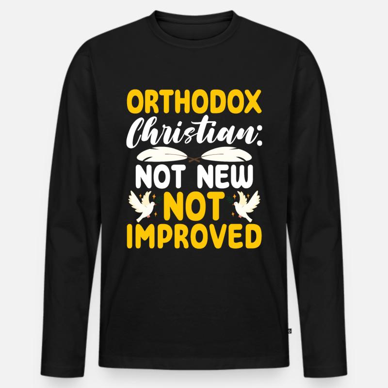Orthodoxe - Männer Premium Bio Langarmshirt - Schwarz