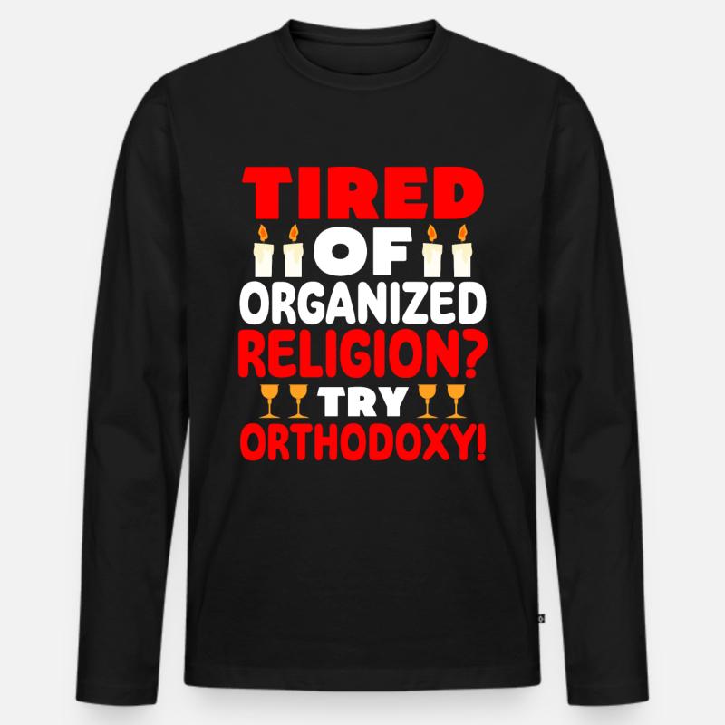 Orthodoxe - Männer Premium Bio Langarmshirt - Schwarz