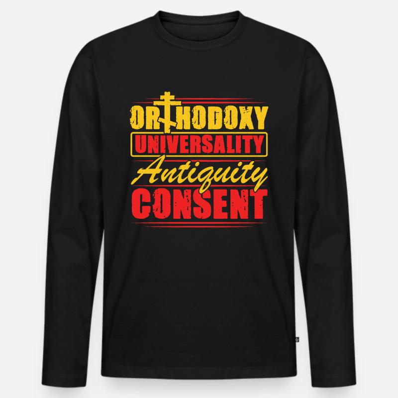 Orthodoxe - Männer Premium Bio Langarmshirt - Schwarz