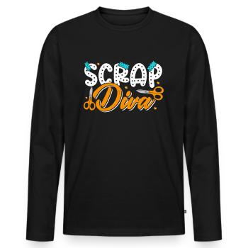 Scrapbooking Scrapbooker - T-shirt manches longues Premium bio Homme - noir - Devant - Nico (187cm)