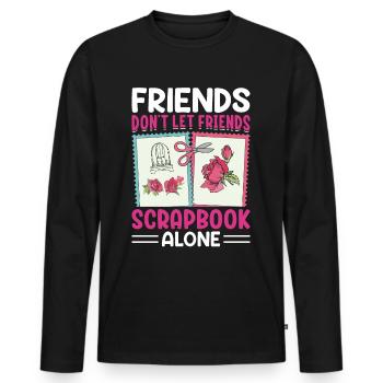 Scrapbooking Scrapbooker - T-shirt manches longues Premium bio Homme - noir - Devant - Nico (187cm)