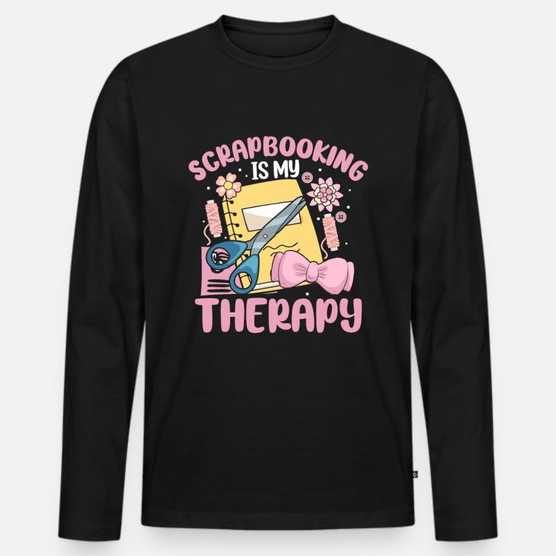 Scrapbooker - Männer Premium Bio Langarmshirt - Schwarz