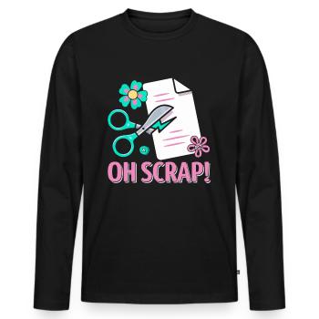 Scrapbooking Scrapbooker - T-shirt manches longues Premium bio Homme - noir - Devant - Nico (187cm)