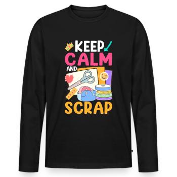 Scrapbooking Scrapbooker - T-shirt manches longues Premium bio Homme - noir - Devant - Nico (187cm)