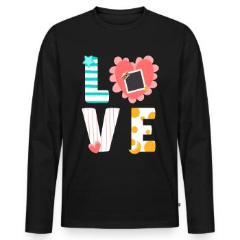Scrapbooking Scrapbooker - T-shirt manches longues Premium bio Homme - noir - Devant - Nico (187cm)