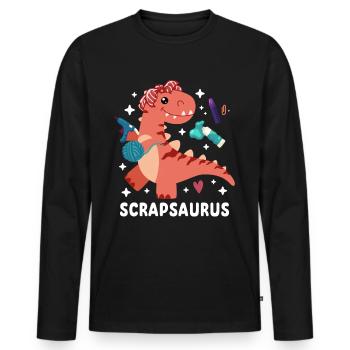 Scrapbooking Scrapbooker - T-shirt manches longues Premium bio Homme - noir - Devant - Nico (187cm)