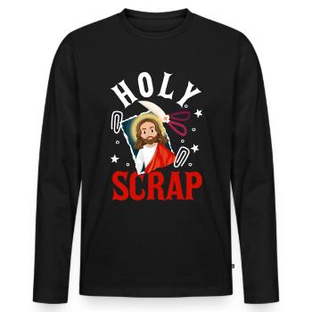 Scrapbooking Scrapbooker - T-shirt manches longues Premium bio Homme - noir - Devant - Nico (187cm)