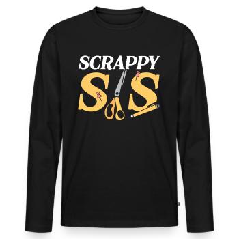 Scrapbooking Scrapbooker - T-shirt manches longues Premium bio Homme - noir - Devant - Nico (187cm)