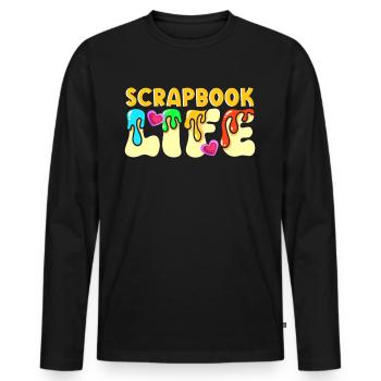 Scrapbooking Scrapbooker - T-shirt manches longues Premium bio Homme - noir - Devant - Nico (187cm)