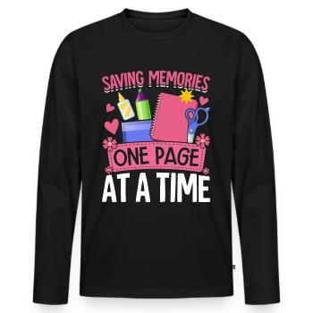 Scrapbooking Scrapbooker - T-shirt manches longues Premium bio Homme - noir - Devant - Nico (187cm)