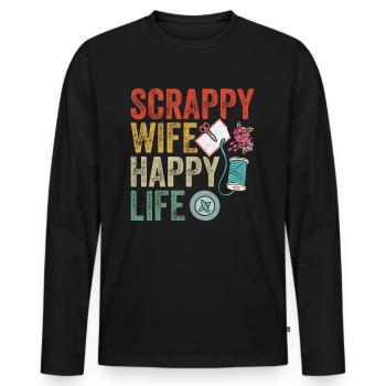 Scrapbooking Scrapbooker - T-shirt manches longues Premium bio Homme - noir - Devant - Nico (187cm)