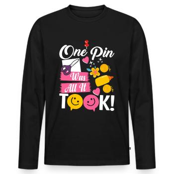 Scrapbooking Scrapbooker - T-shirt manches longues Premium bio Homme - noir - Devant - Nico (187cm)