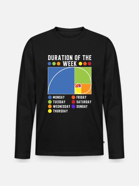 Funny Golden Fibonacci Number Cut - Men's Premium Organic Long Sleeve Shirt - black