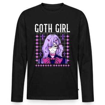 Goth Girl - Männer Premium Bio Langarmshirt - Schwarz - Vorne - Nico (187cm)