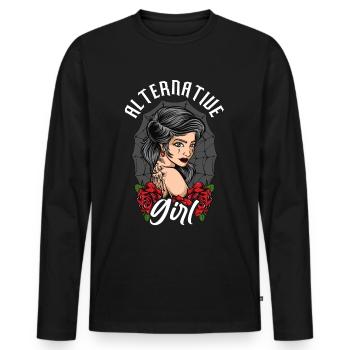 Alternative Girl Alt Girl Egirl - Männer Premium Bio Langarmshirt - Schwarz - Vorne - Nico (187cm)