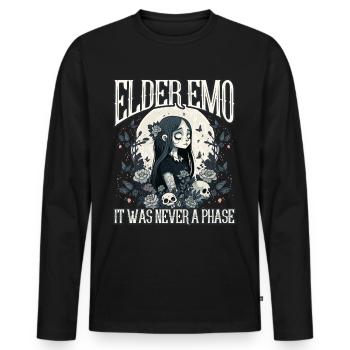 Drôle Emo Garçon Emo Fille - T-shirt manches longues Premium bio Homme - noir - Devant - Nico (187cm)