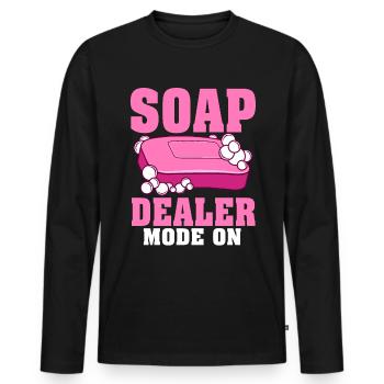Soap Making, Soap Maker, Soapologist - Men's Premium Organic Long Sleeve Shirt - black - Front - Nico (187cm)