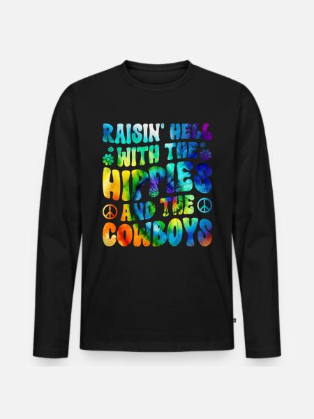Tie dyeing peace - Men's Premium Organic Long Sleeve Shirt - black