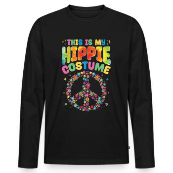 Groovy Peace - T-shirt manches longues Premium bio Homme - noir - Devant - Nico (187cm)