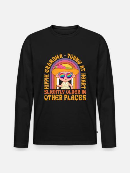 Funny Hippie Groovy - Men's Premium Organic Long Sleeve Shirt - black