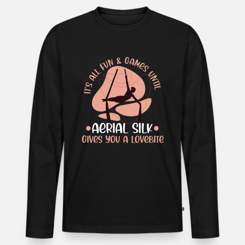 Aerialist - Männer Premium Bio Langarmshirt - Schwarz