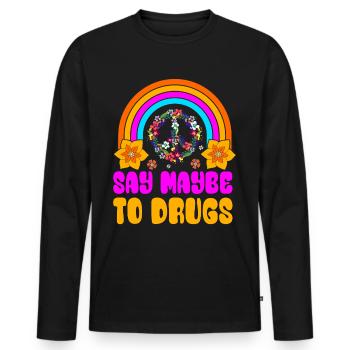 Funny hippie - Men's Premium Organic Long Sleeve Shirt - black - Front - Nico (187cm)