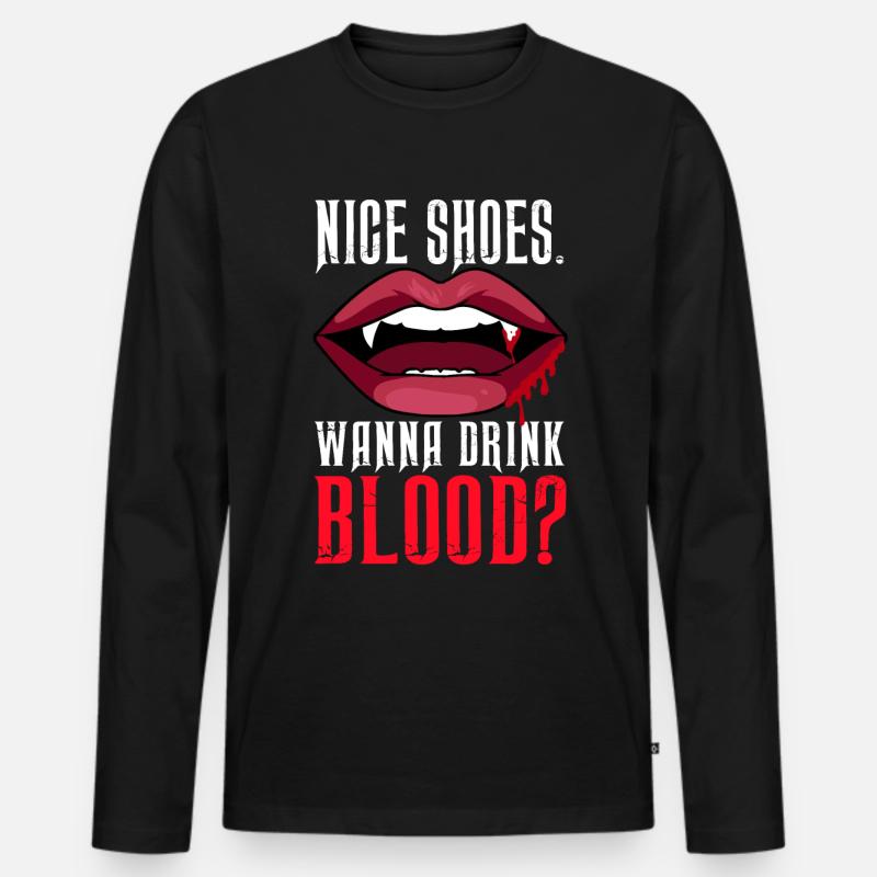 Lustige Gothic Goth - Männer Premium Bio Langarmshirt - Schwarz
