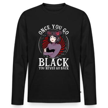 Funny Gothic Goth - Men's Premium Organic Long Sleeve Shirt - black - Front - Nico (187cm)