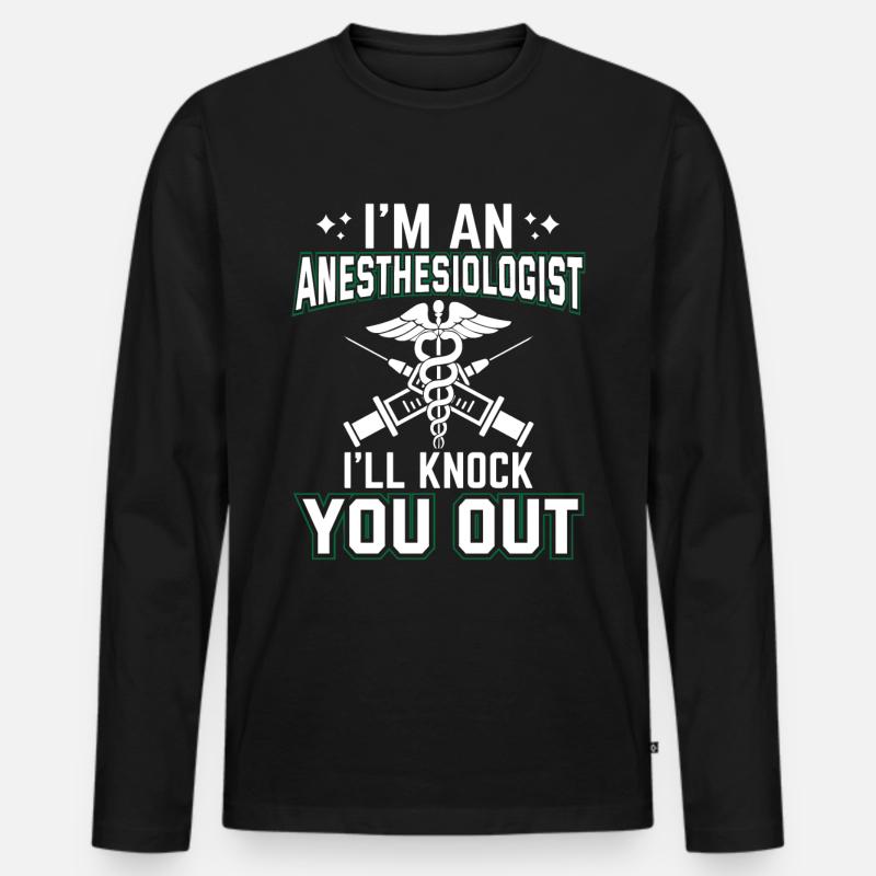 Anästhesiologie - Männer Premium Bio Langarmshirt - Schwarz