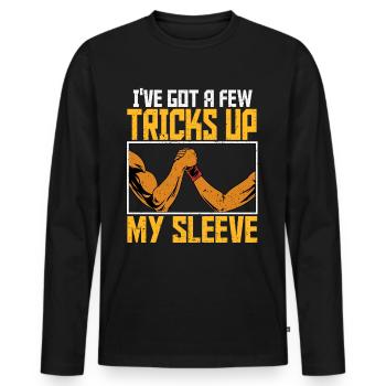 Arm wrestling arm wrestler - Men's Premium Organic Long Sleeve Shirt - black - Front - Nico (187cm)