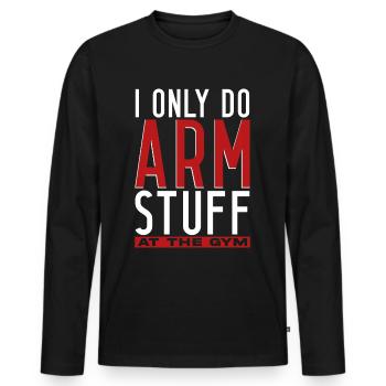 Arm wrestling arm wrestler - Men's Premium Organic Long Sleeve Shirt - black - Front - Nico (187cm)