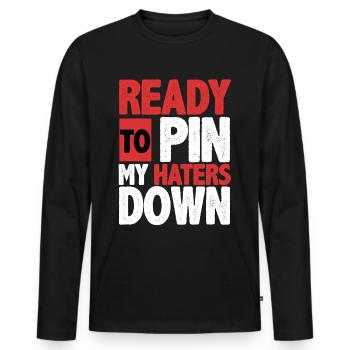Arm wrestling arm wrestler - Men's Premium Organic Long Sleeve Shirt - black - Front - Nico (187cm)