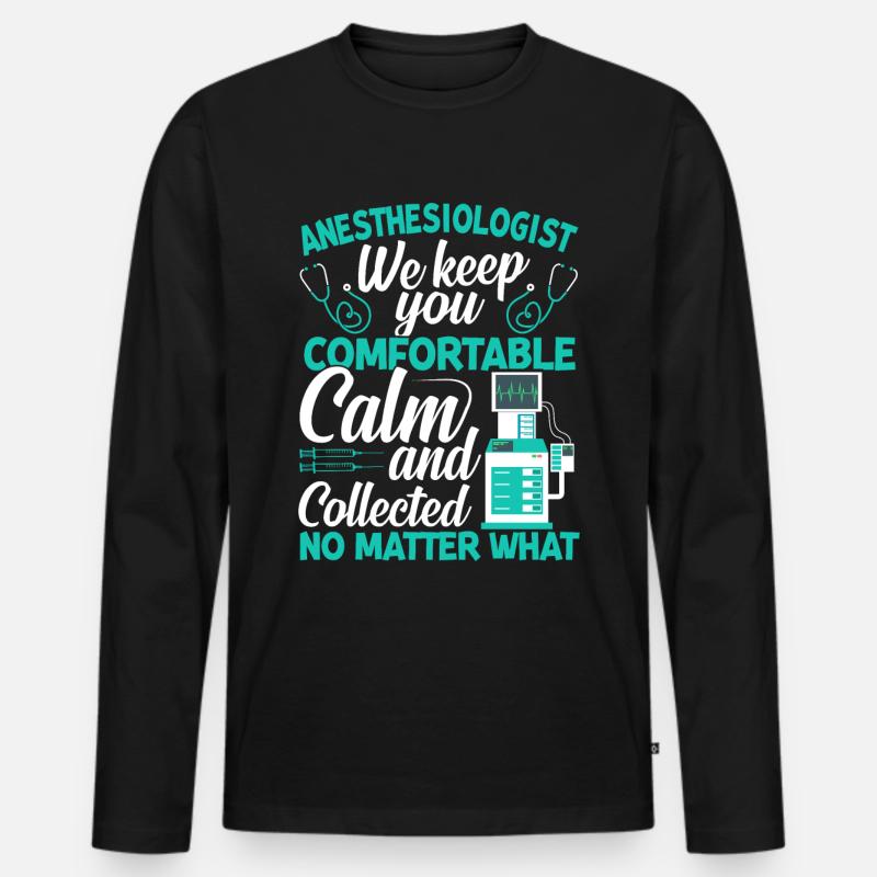 Anästhesiologie - Männer Premium Bio Langarmshirt - Schwarz