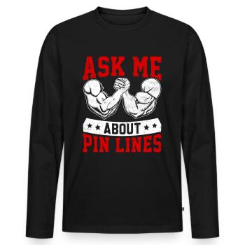 Arm wrestling arm wrestler - Men's Premium Organic Long Sleeve Shirt - black - Front - Nico (187cm)