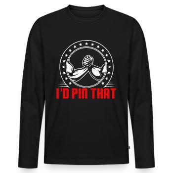 Arm wrestling arm wrestler - Men's Premium Organic Long Sleeve Shirt - black - Front - Nico (187cm)