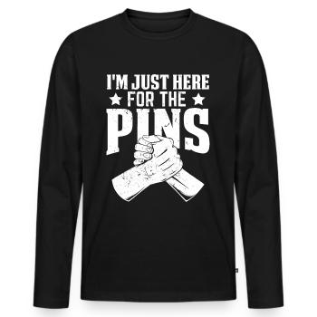 Arm wrestling arm wrestler - Men's Premium Organic Long Sleeve Shirt - black - Front - Nico (187cm)
