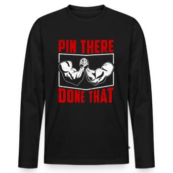 Arm wrestling arm wrestler - Men's Premium Organic Long Sleeve Shirt - black - Front - Nico (187cm)