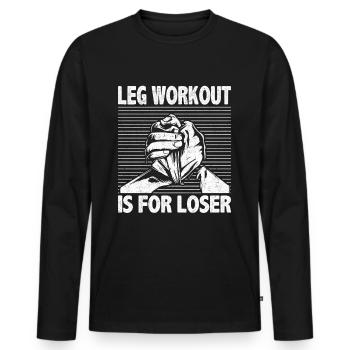 Arm wrestling arm wrestler - Men's Premium Organic Long Sleeve Shirt - black - Front - Nico (187cm)