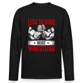 Arm wrestling arm wrestler - Men's Premium Organic Long Sleeve Shirt - black - Front - Nico (187cm)