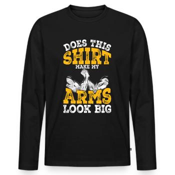 Arm wrestling arm wrestler - Men's Premium Organic Long Sleeve Shirt - black - Front - Nico (187cm)