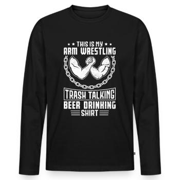 Arm wrestler - Men's Premium Organic Long Sleeve Shirt - black - Front - Nico (187cm)