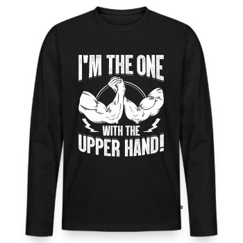 Arm wrestling arm wrestler - Men's Premium Organic Long Sleeve Shirt - black - Front - Nico (187cm)
