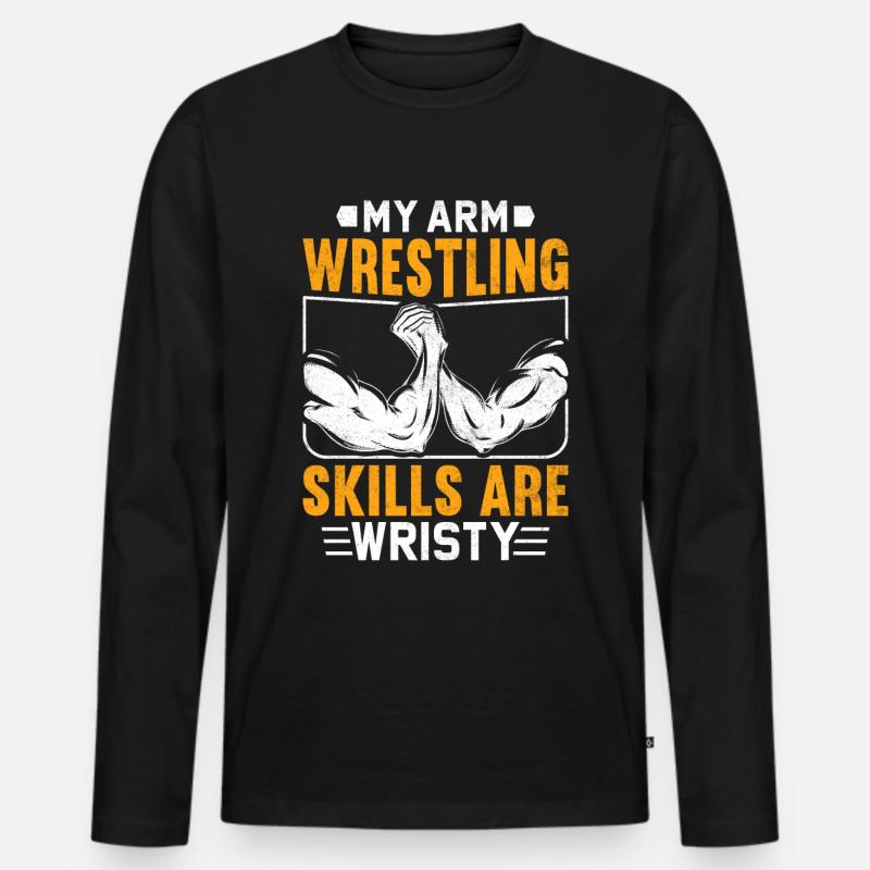 Armdrücker - Männer Premium Bio Langarmshirt - Schwarz