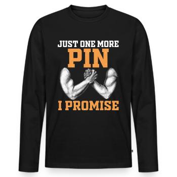 Arm wrestling arm wrestler - Men's Premium Organic Long Sleeve Shirt - black - Front - Nico (187cm)