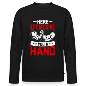 Arm wrestling arm wrestler - Men's Premium Organic Long Sleeve Shirt - black - Front - Nico (187cm)