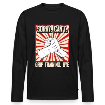 Arm wrestling arm wrestler - Men's Premium Organic Long Sleeve Shirt - black - Front - Nico (187cm)