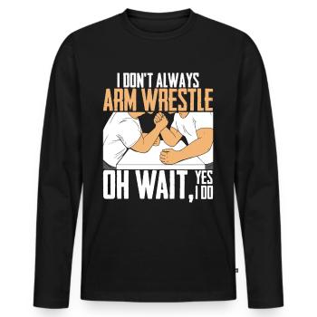 Arm wrestling arm wrestler - Men's Premium Organic Long Sleeve Shirt - black - Front - Nico (187cm)