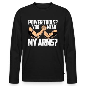 Arm wrestling arm wrestler - Men's Premium Organic Long Sleeve Shirt - black - Front - Nico (187cm)