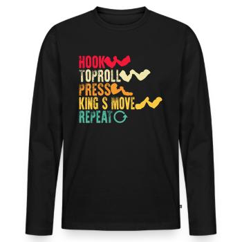 Arm wrestling arm wrestler - Men's Premium Organic Long Sleeve Shirt - black - Front - Nico (187cm)