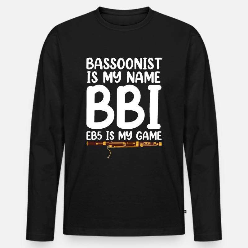 Fagott - Männer Premium Bio Langarmshirt - Schwarz